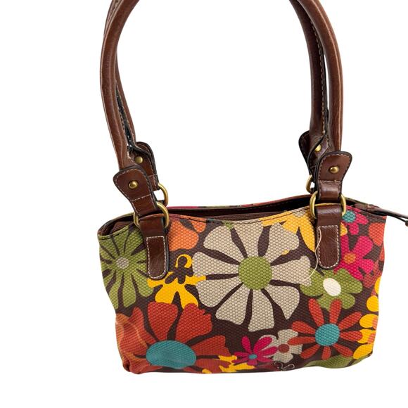 Rosetti Eden Floral Mini Shopper Bag Brown Handles Boho Retro Y2K shoulder bag - Picture 2 of 10